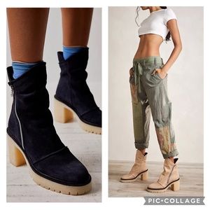Free People Jack Zip Ankle Boot onyx color